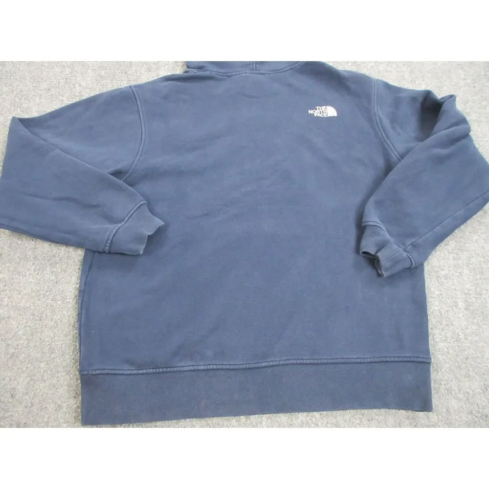 North Face Sweater Mens‎ Large Blue Logo Hoodie Outdoors Casual Sweatshirt
